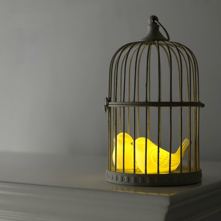 vintage bird cage night light