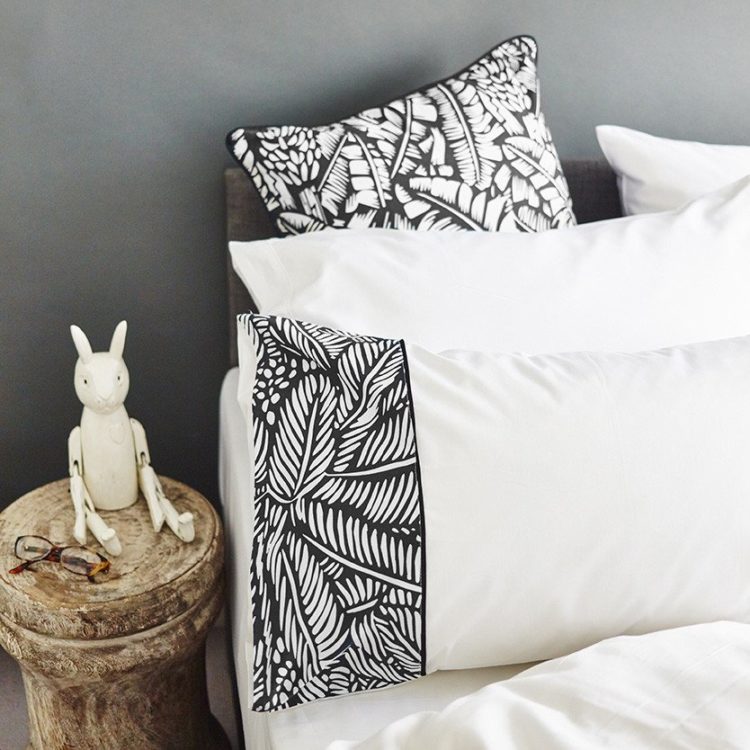 black and white patterned pillow cases