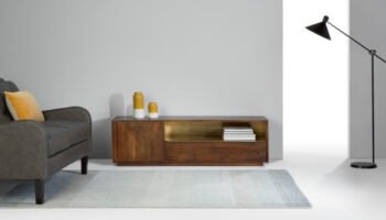 wood and brass sideboard from made.com