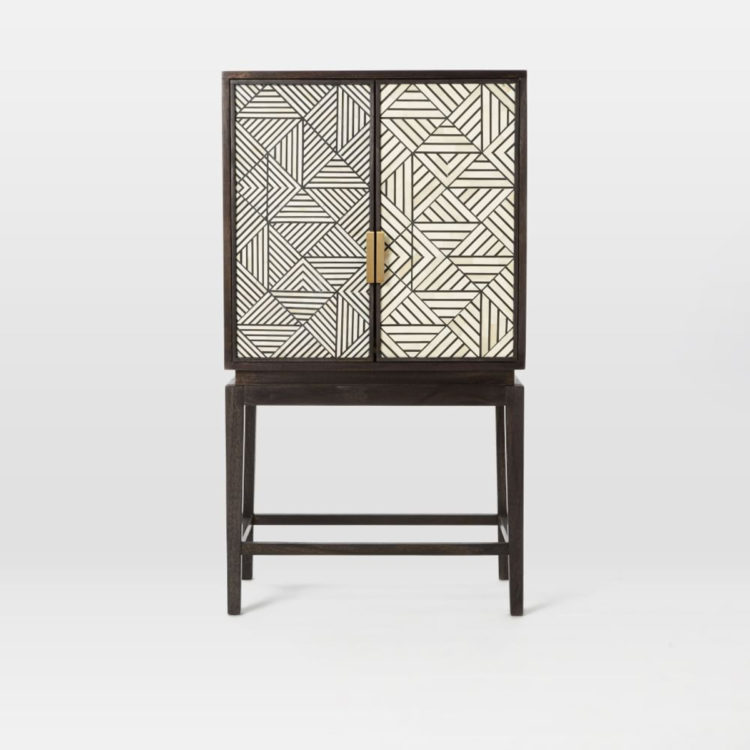 inlaid drinks cabinet from westelm 