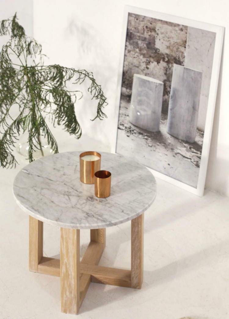 kara round marble side table from totem road