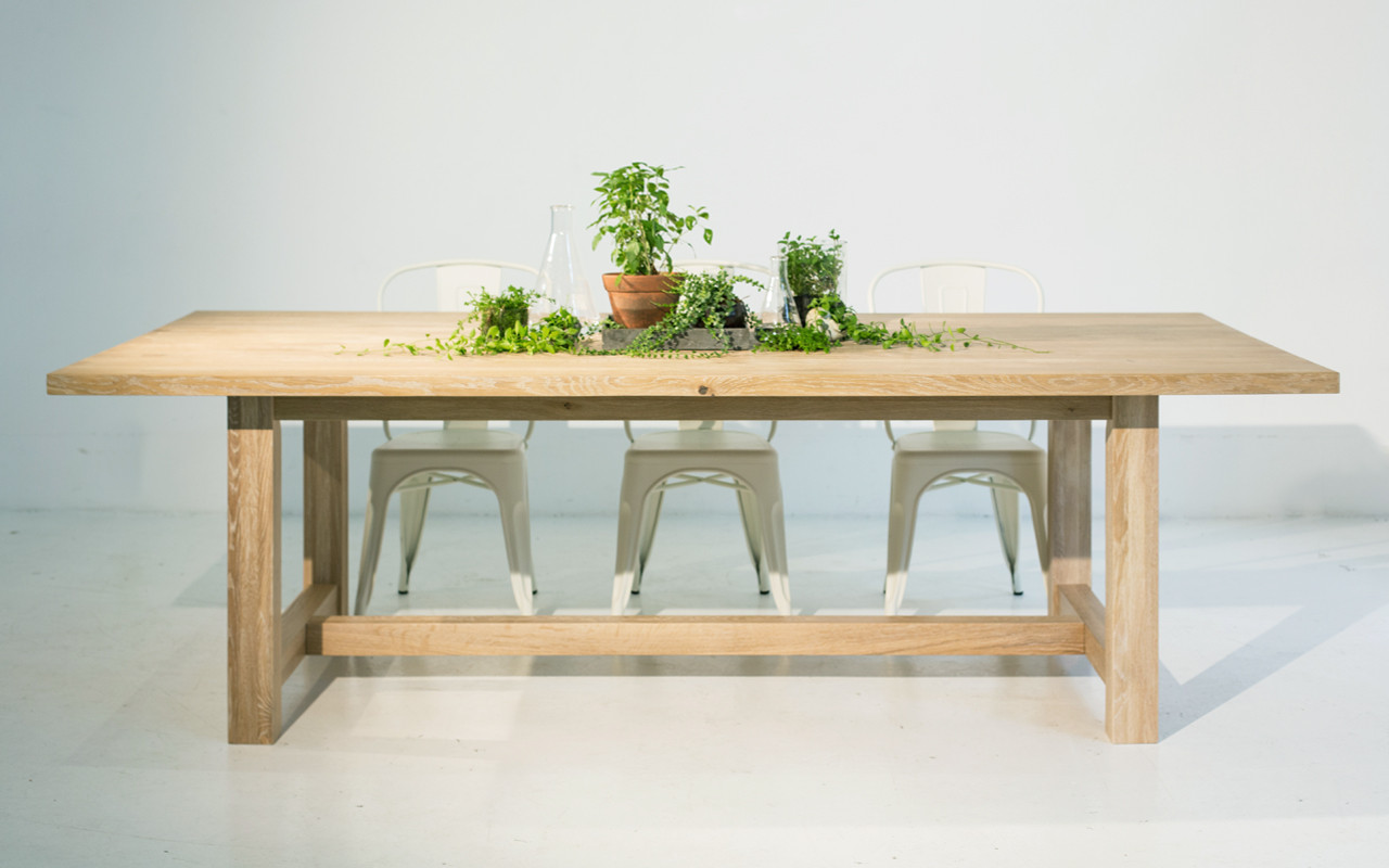 large ethically sourced oak dining table 
