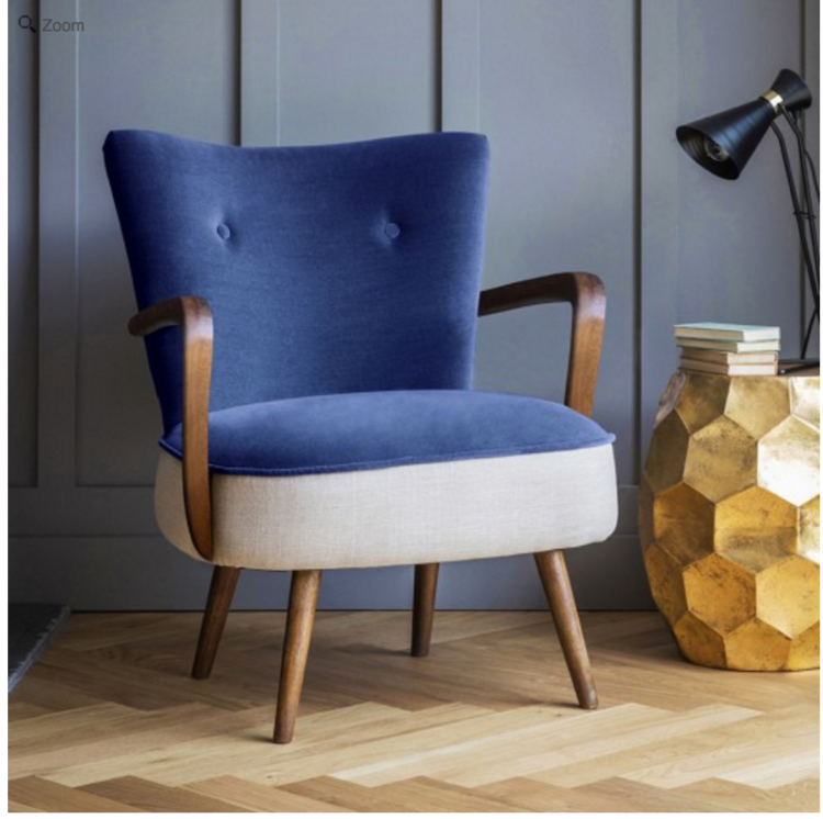 blue and linen armchair from atkin & thyme