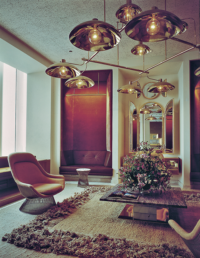The Windows on the World reception room, designed by Warren Platner in 1976. Photograph courtesy of the Nestlé Library