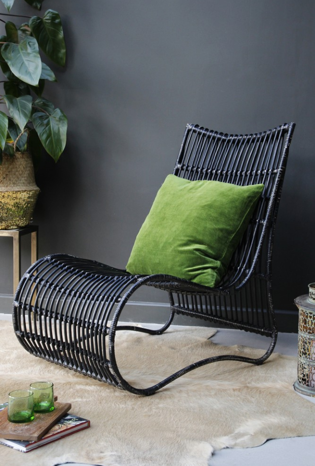 black rattan lounge chair from rockett st george