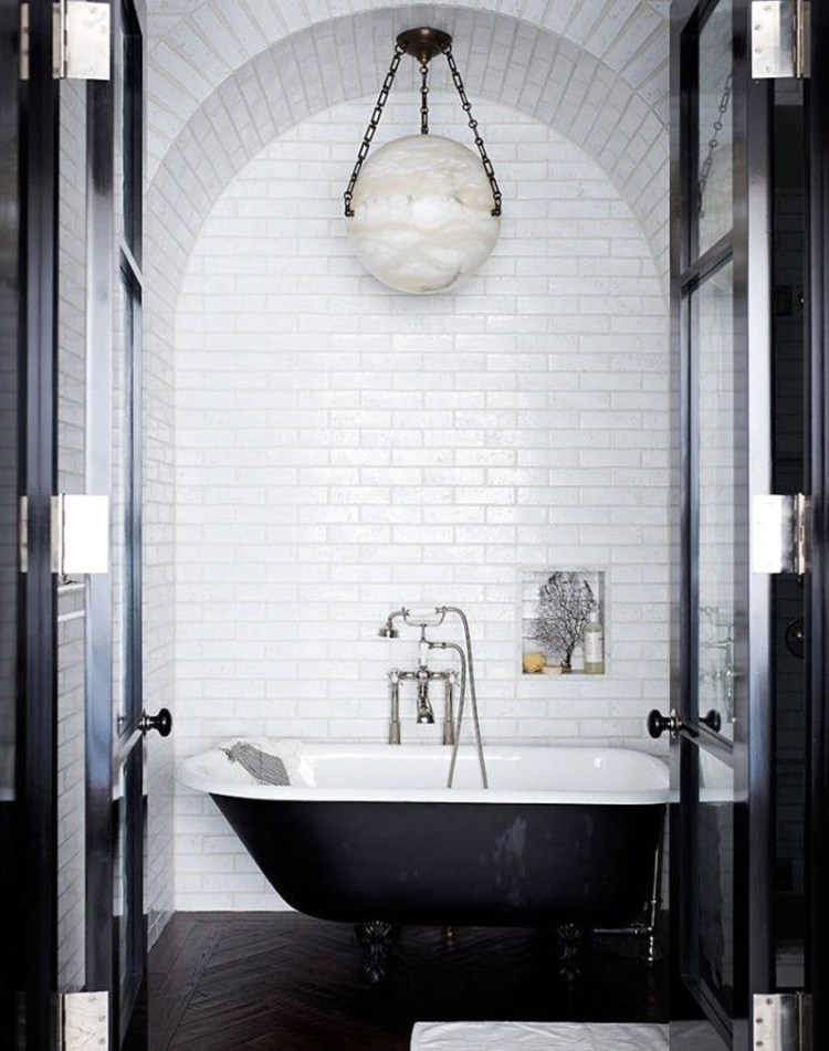 black bath and white metro tiles by mikkel vang for ashe + leandro
