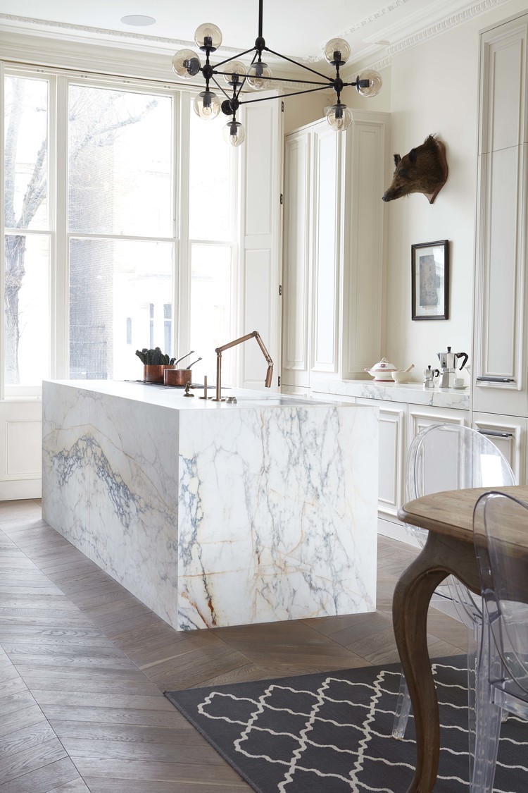 marble island and parquet floor by blakes london