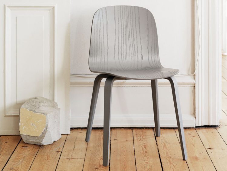 grey wooden chair by muuto