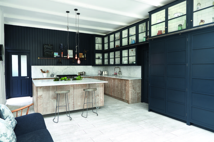 navy blue and white kitchen of malcom menzies
