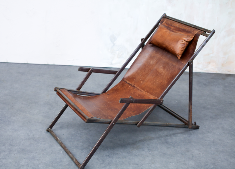 leather deck chair from house curious