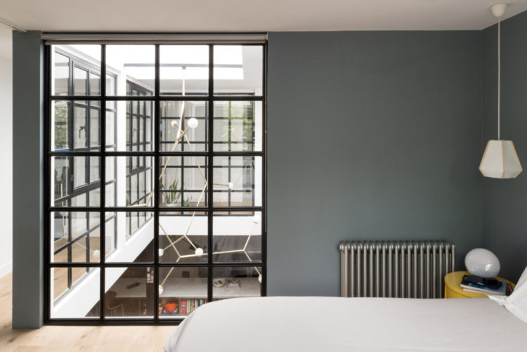 crittal windows and grey walls via the modern house