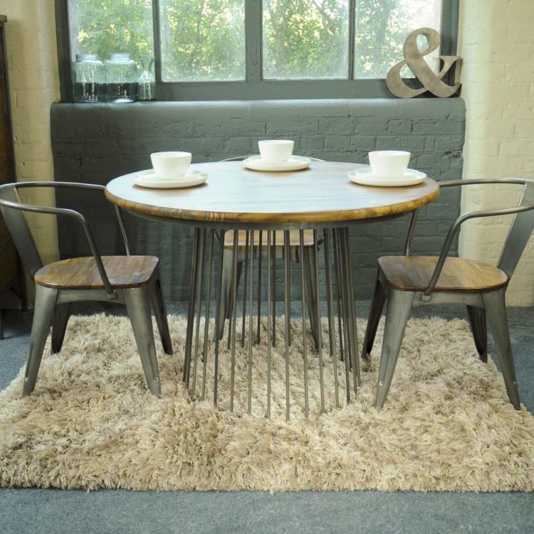 metal cage round dining table from the orchard furniture 