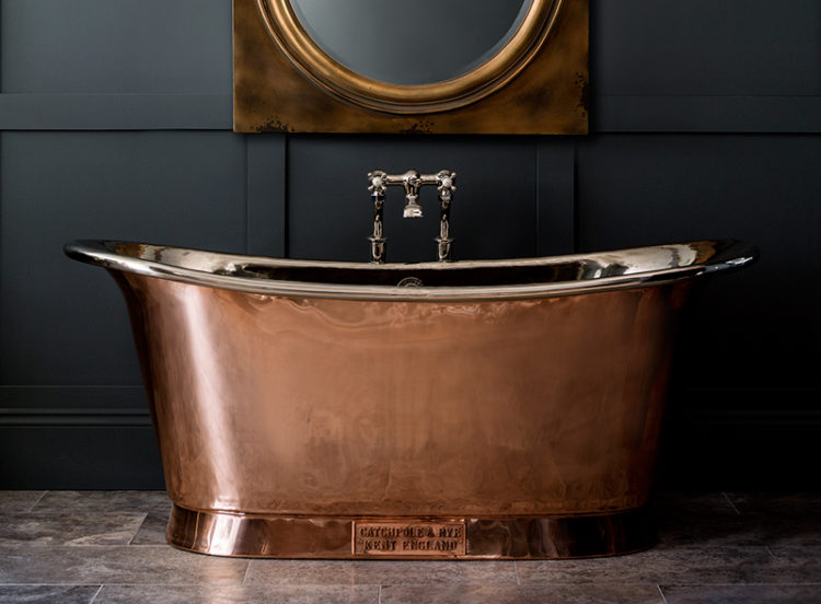 copper bateau bath from catchpole and rye