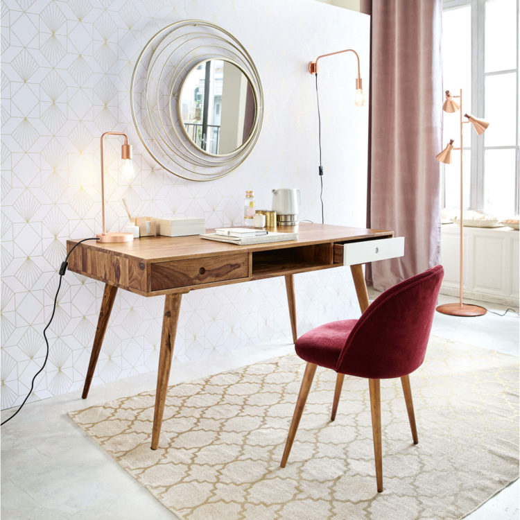 burgundy velvet dining chair from maisons du monde