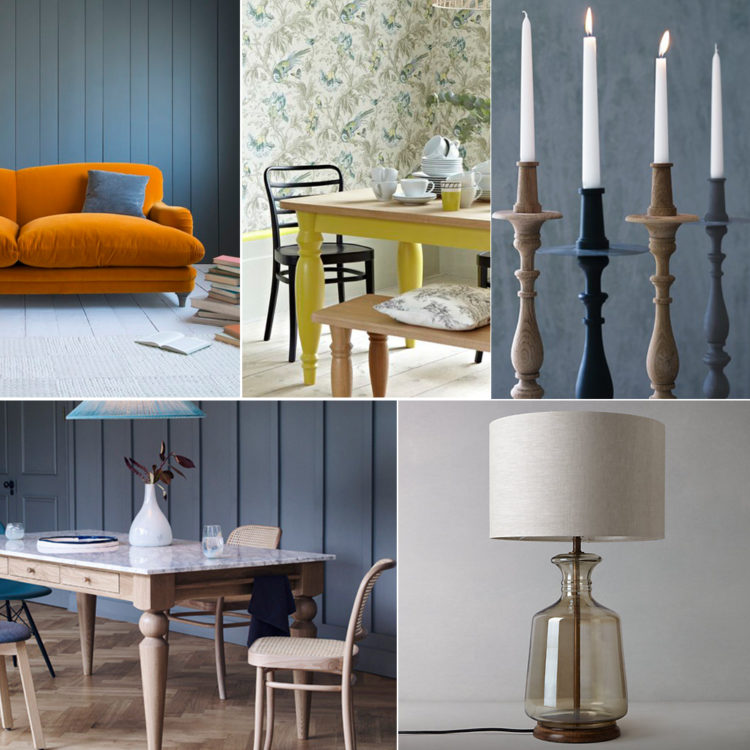 Loaf Pudding Sofa, Benchmark Furniture, Arissa Turned Oak Candlestick, Heals Cooks Table, Smoked Glass Lamp John Lewis