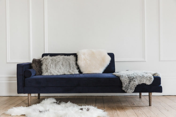 modern chaise longue navy blue from rose and grey