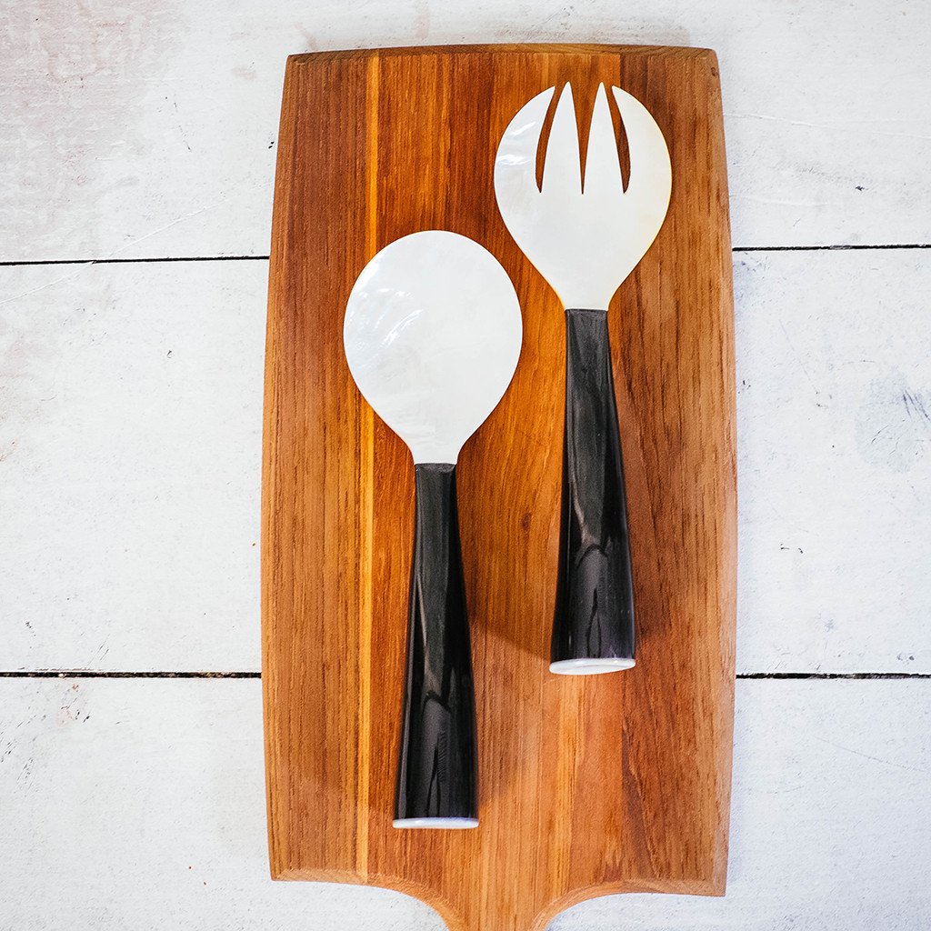 buffalo horn salad servers - each one is different