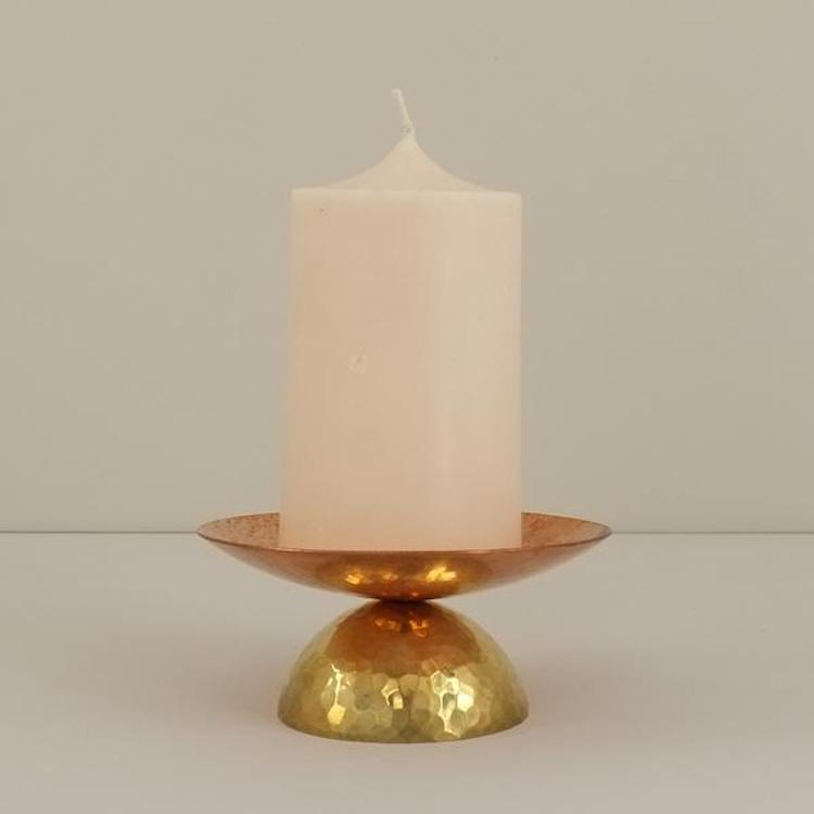 copper candle holder made in Yorkshire by people with learning difficulties for aerende shop