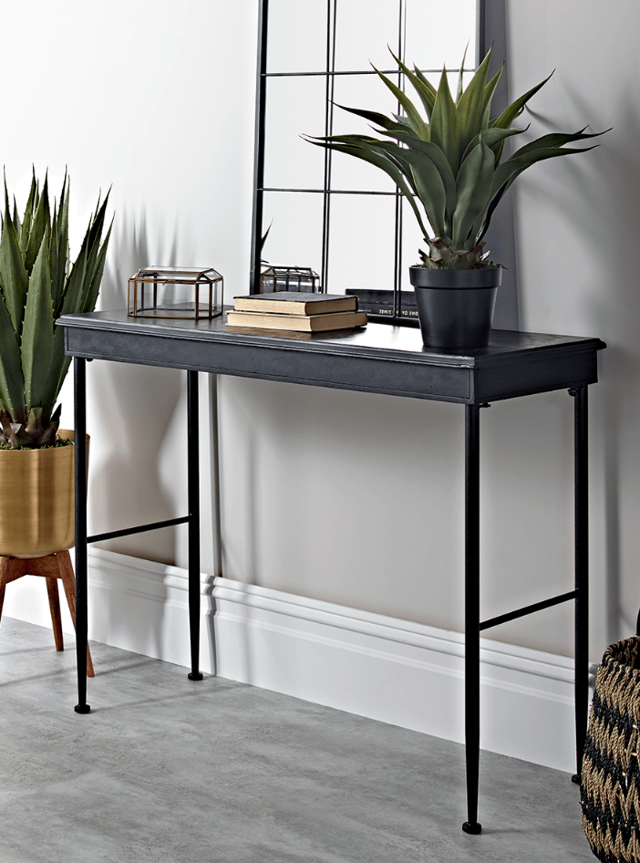 antique black metal console table from cox and cox