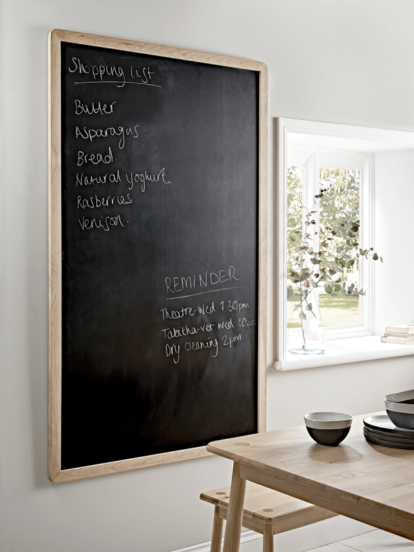 large chalk board from cox and cox