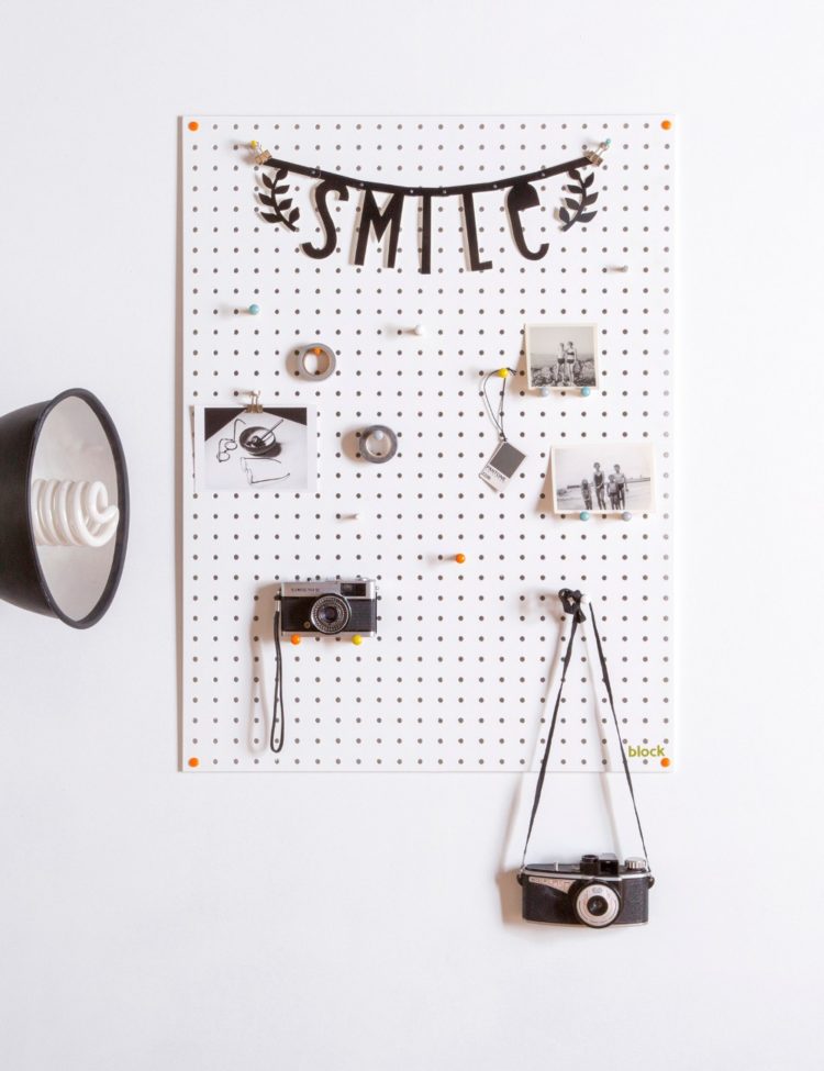 large white pegboard from rose and grey