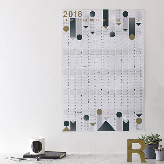 wall planner with stickers from etsy
