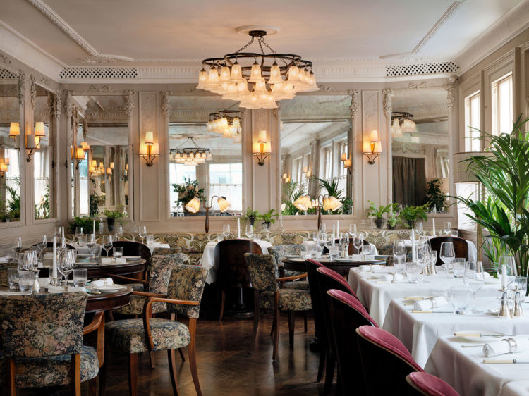 The dining room at Kettners Townhouse designed by Linda Boronkay photography Soho House