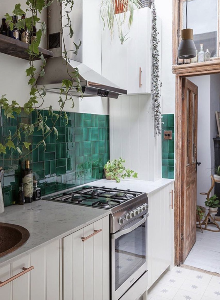 green tiled kitchen by Emilie Fournet Interiors via The Interior Design ...