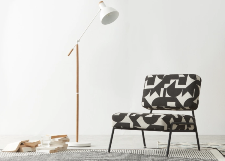 black and white accent chair from made.com