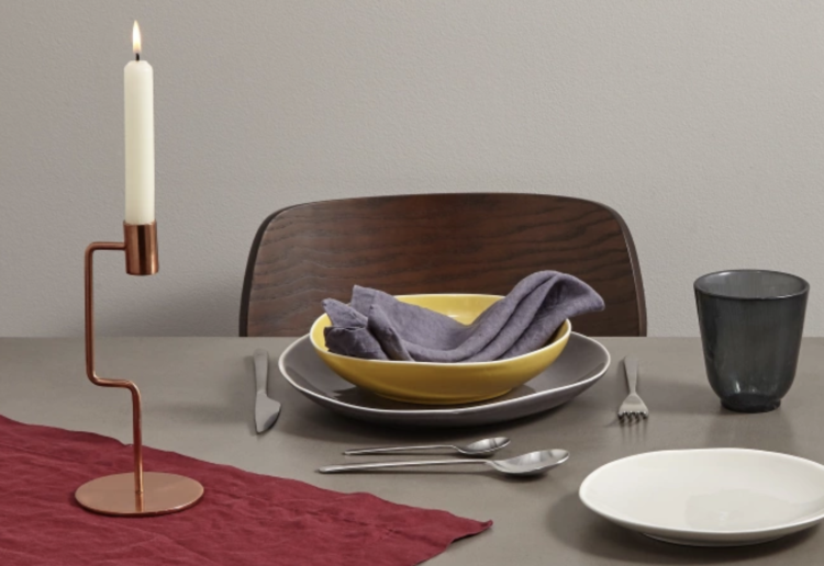 noah grey and yellow dinner set from made.com