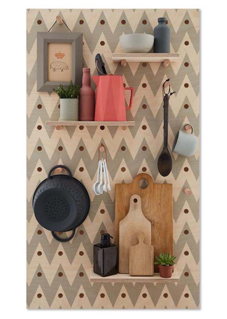add shelves to the pegboards to increase your storage