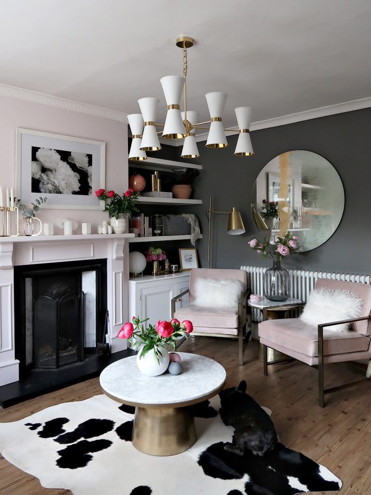 pink and grey sitting room by lustliving