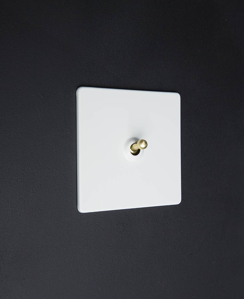 white metal light switch from dowsing & reynolds