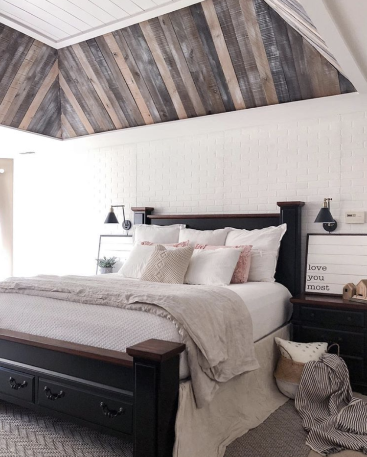 wooden clad ceiling by stacey rossetti @farmhousechic4sure