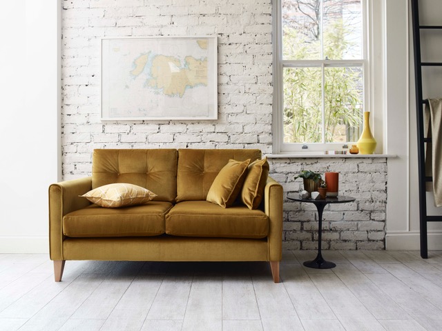 DFS sofa from the capsule collection in on trend ochre 