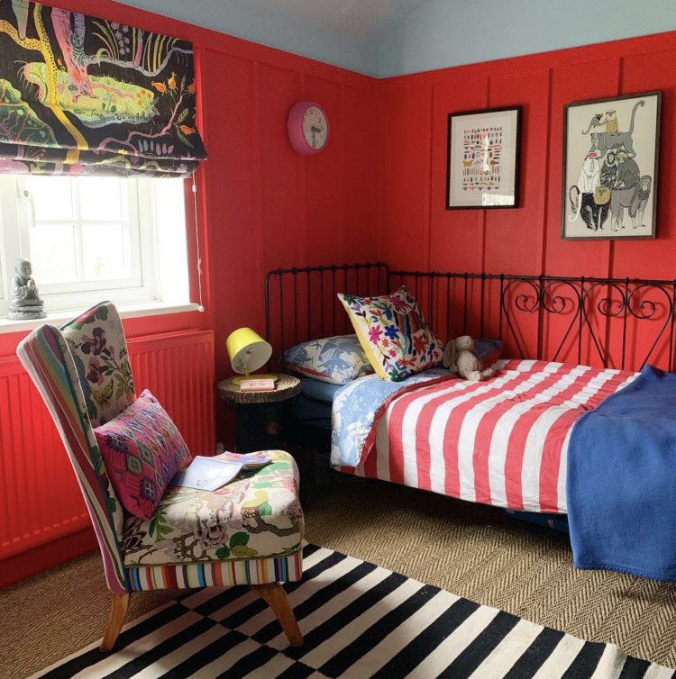 atomic red walls by little greene in the home of sophie robinson
