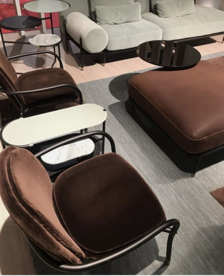 mint green and chocolate at natuzzi image by andrew jonathan design
