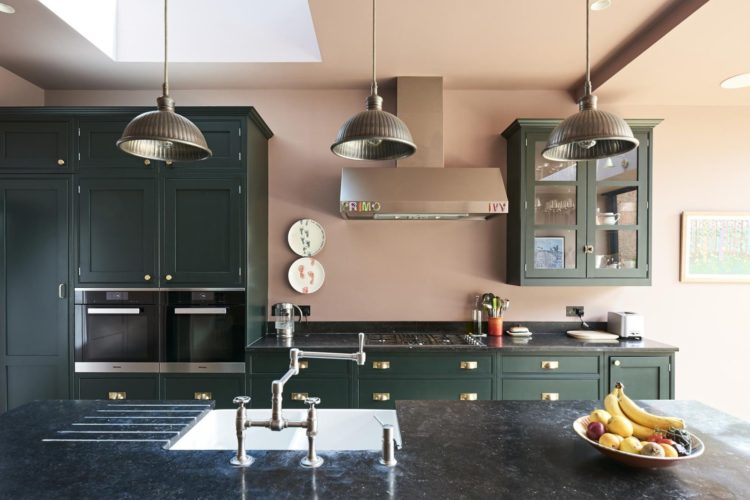 pink and green kitchen via the modern house