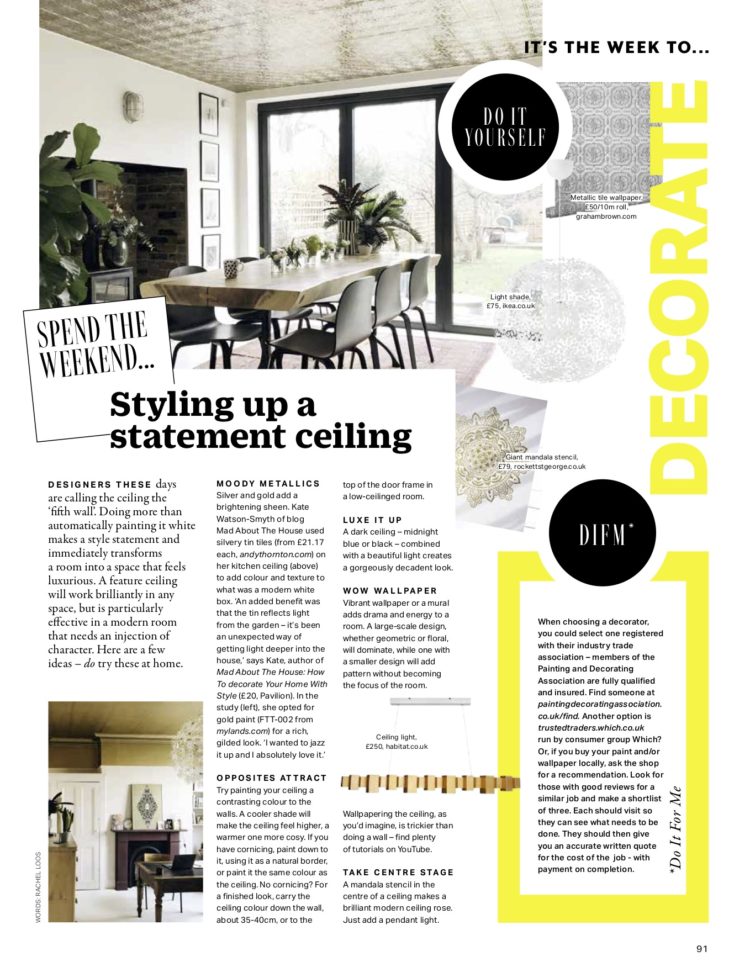 madaboutthehouse.com ceiling featured in grazia magazine