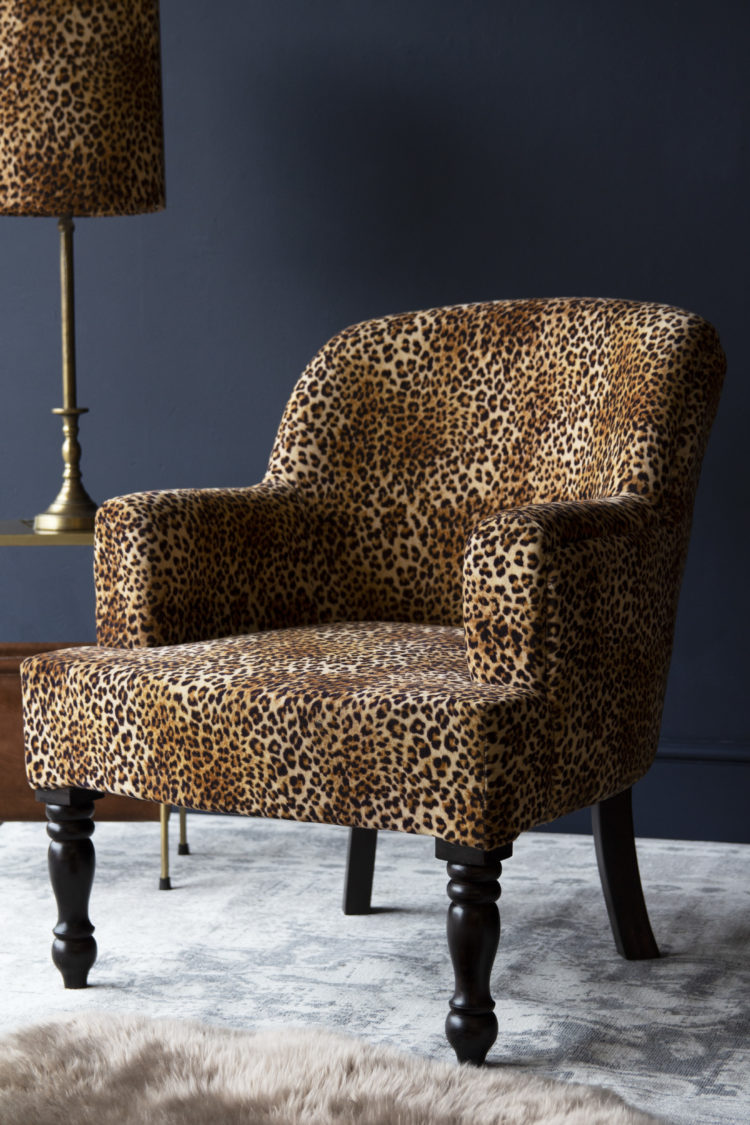 leopard print armchair designed by rockett st george
