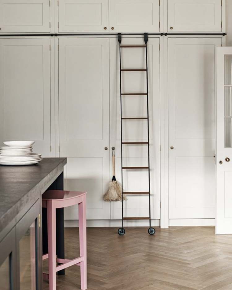 Kate Watson-Smyth explains how simply painting a wooden stool like this soft pink can instantly add interest to a kitchen. #kitchenstool #madaboutthehouse