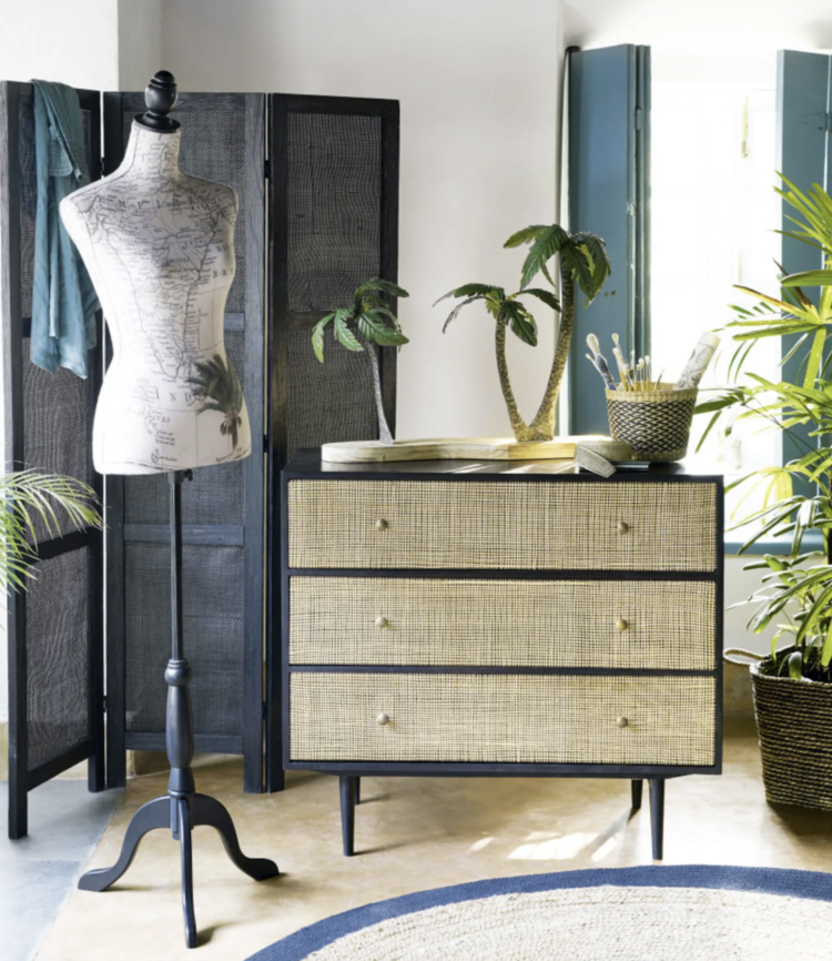 mango wood and cane chest of drawers from maison du monde