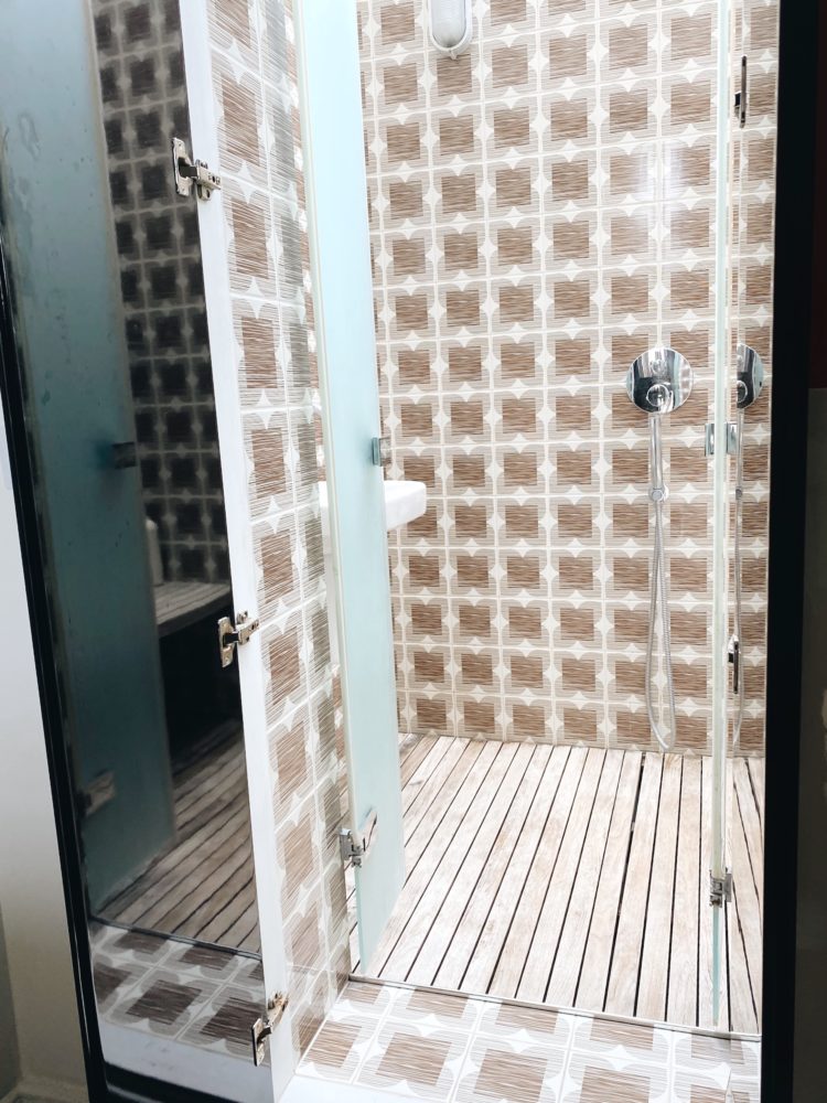 hidden shower at orla kiely home