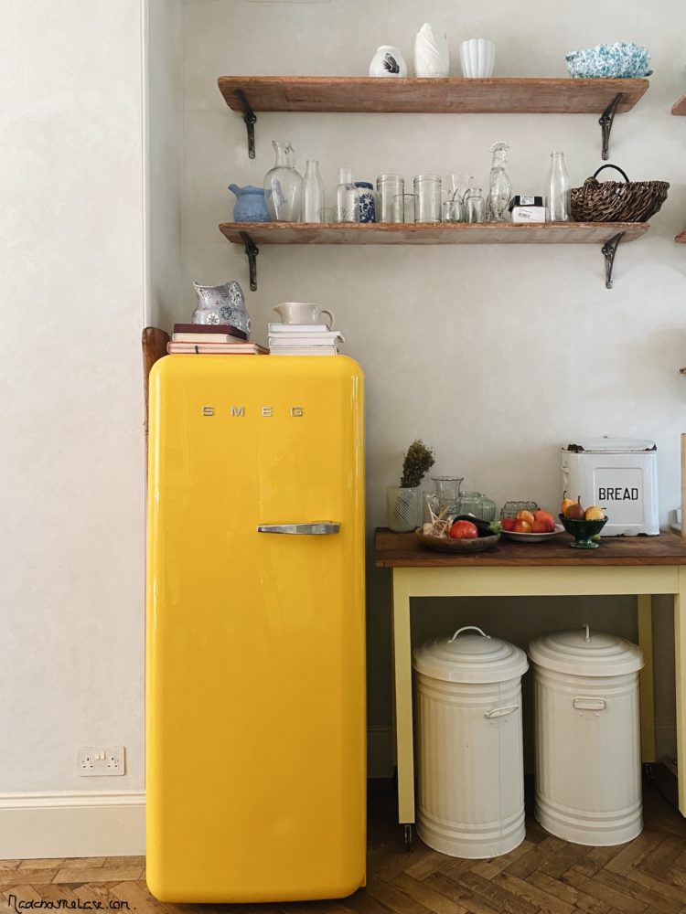 yellow smeg fridge in the home of skye mcalpine image by madaboutthehouse.com