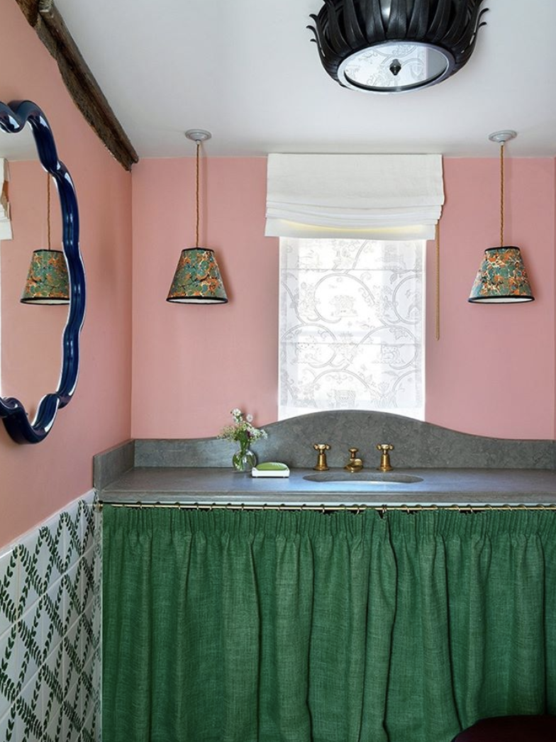 pink and green bathroom by beata heuman