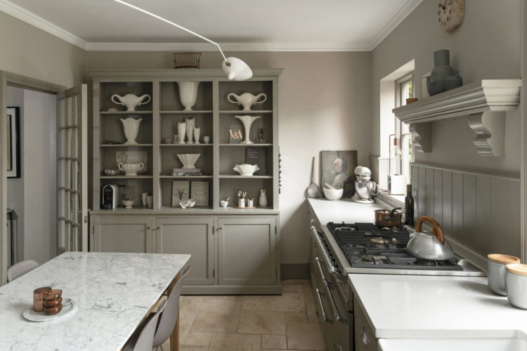 soft grey kitchen via the modern house