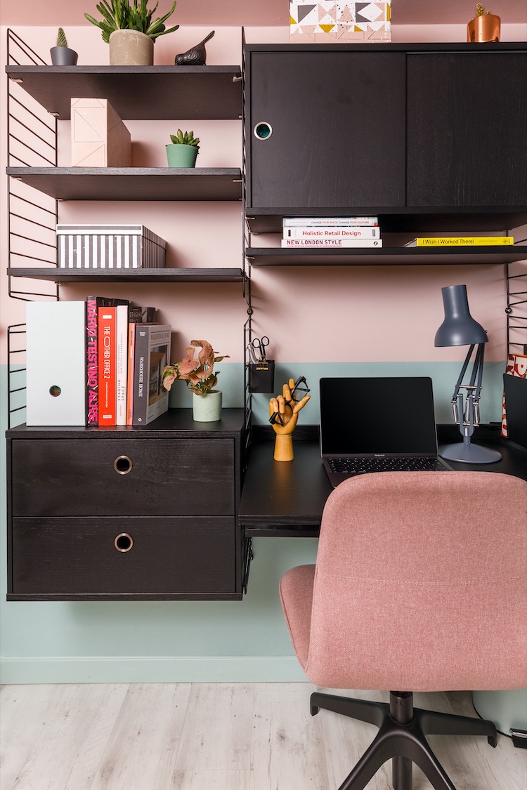 home working pink office via trifle creative