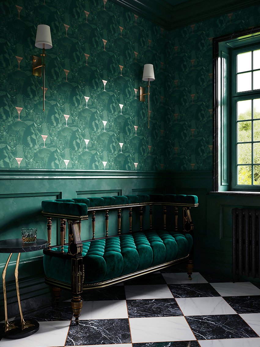 cat-titude green envy the new wallpaper from divine savages