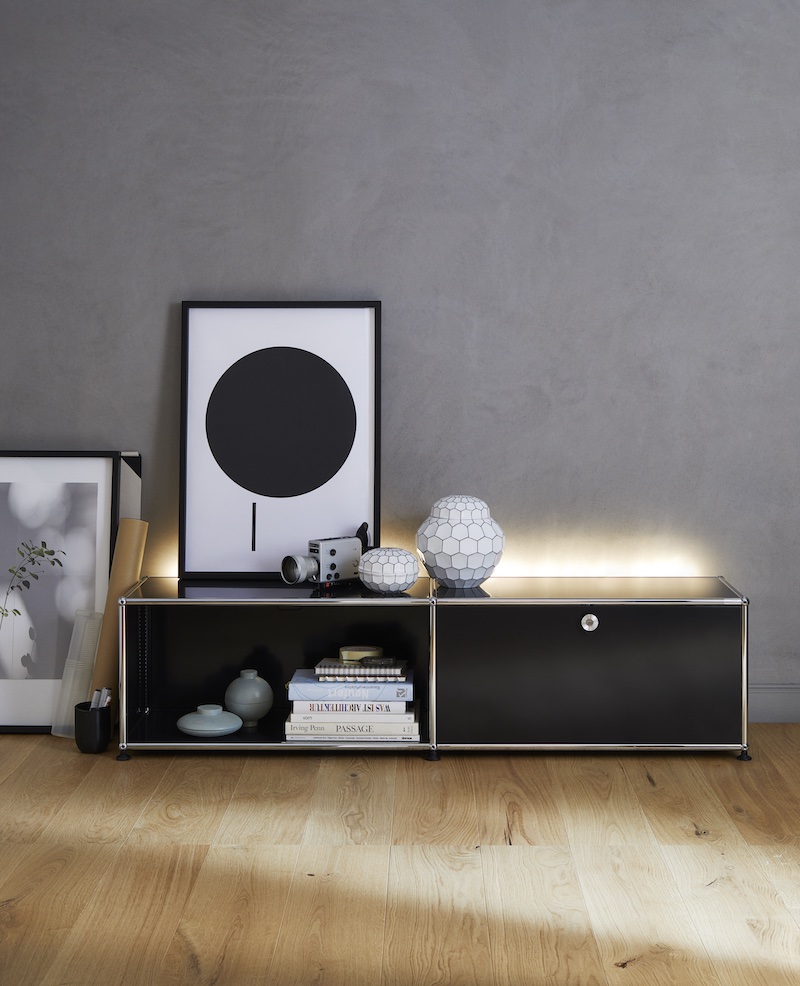 USM modular furniture comes in classic black and white as well as 12 other colours