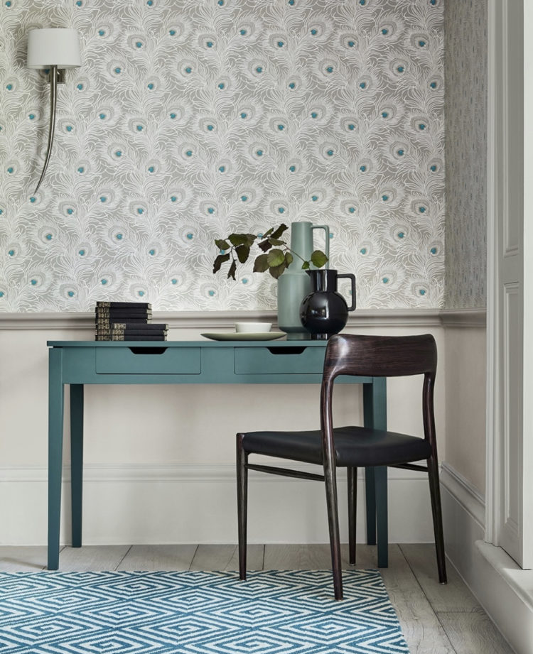 little greene's french grey on dado and lower wall described as the perfect neutral